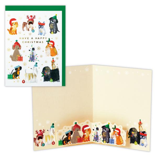 クリスマスカード 立体箔クリスマスドッグ 犬 836474 日本ホールマーク グリーティングカード ...
