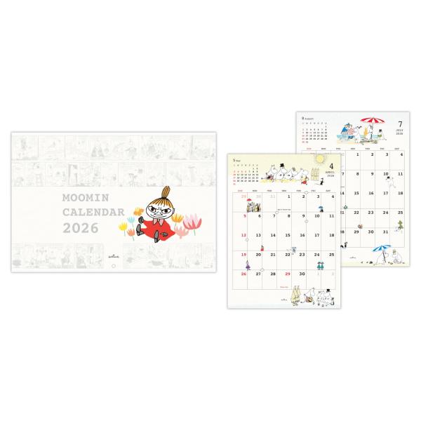 送料無料 2026年度カレンダー 壁掛け L 二つ折りカレンダー大 ムーミン リトルミイ 84537...