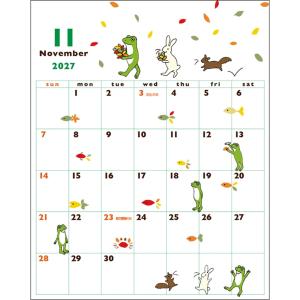 2027年度カレンダー 卓上 かえるの時間 C...の詳細画像2