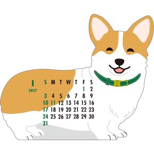 2027年度カレンダー 卓上 アニマルダイカッ...の詳細画像1