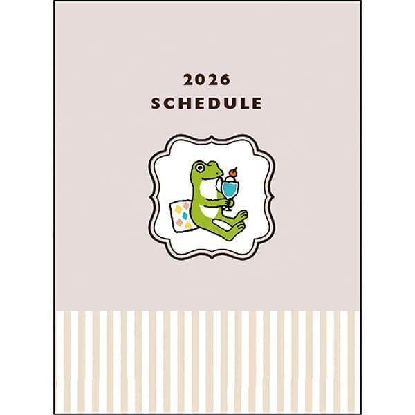 2026年度ダイアリー 1月始まり A6マンスリー かえるの時間 CD-1383-MK グリーティン...