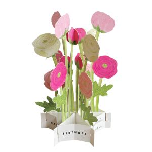 GreetingLife グリーティングライフ バースデー ブルーミングカード ラナンキュラス KE-33