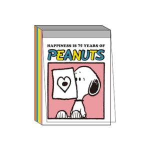 スヌーピー ミニメモパッド ピンク PN24-12 スクエア square 75周年 75th ピー...