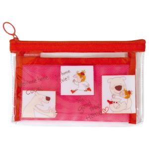 ココちゃん メッシュポーチ 赤