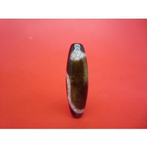 チベット高級龍紋天珠 白蛇天珠 約40×12mm 天然模様入り 一点物