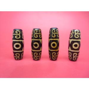 訳あり チベット高級龍紋天珠 如意虎牙三眼天珠 30×10±2mm 2粒SET
