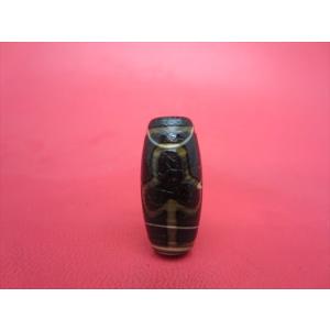 チベット火供天珠 菩提天珠 約30×13mm 水晶 天然模様入り 一点物