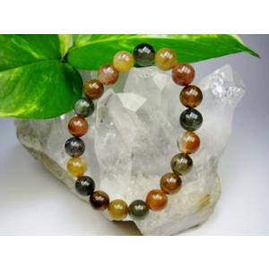 龍紋天珠ブレスレット 日月星天珠＋水晶＋ゴールドルチルクォーツ＋