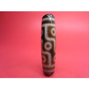 チベット天珠 九眼天珠 約57×11.5mm 稀少手彫り彫刻 一点物 : 天然石