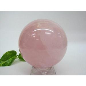 送料無料球体 ローズクォーツΦ8.8cm木製台座付き : 天然石のお店Sun