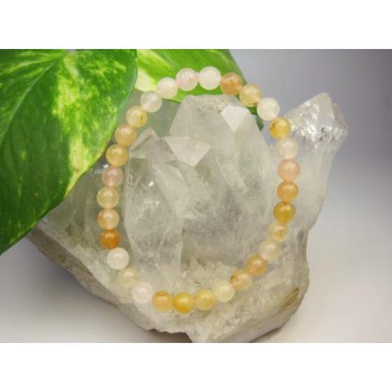 均一ブレスレット 天然イエローカルサイト Φ6.6±0.2mm