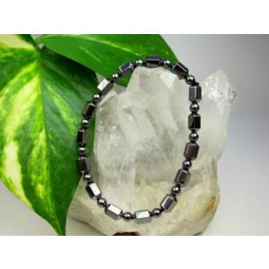 均一ブレスレット ヘマタイト 磁気なし Φ5×8＋Φ4.5mm