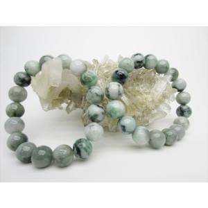 ブレスレット マーブル翡翠 ジェダイト 品質A Φ13〜13.8mm 鑑定済み