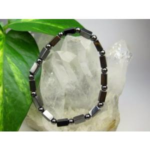 均一ブレスレット ヘマタイト 磁気なし Φ4×8＋Φ4.2mm