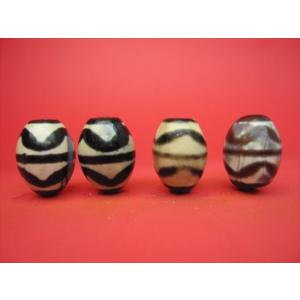 チベット天珠 龍眼天珠 ブルー 31×14.5mm 2粒SET : 天然石のお店