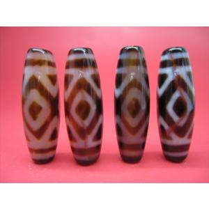 チベット天珠 鳳眼天珠 六字真言 26-32×Φ9-10mm : 天然石のお店Sun