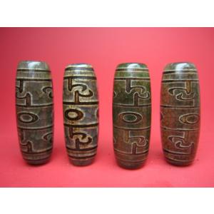 チベット高級天珠 逆十二眼天珠2粒SET 30×10mm : 天然石のお店Sun