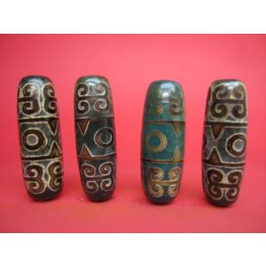 チベット高級天珠 逆十二眼天珠2粒SET 30×10mm : 天然石のお店Sun