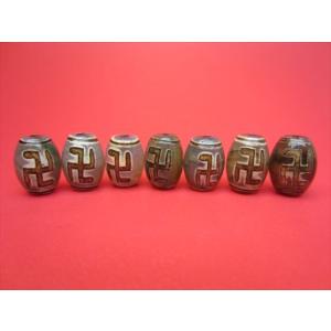 チベット高級龍紋天珠 万字天珠 14×10mm 4粒SET
