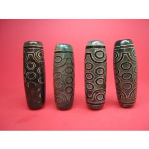 チベット高級天珠 逆十二眼天珠2粒SET 30×10mm : 天然石のお店Sun