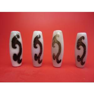チベット高級龍紋天珠 逆九眼天珠 30×10mm 2粒SET : 天然石のお店Sun