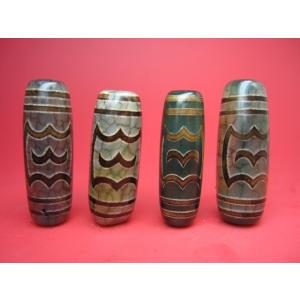 チベット彫刻梵字天珠 水蓮花毘沙門天天珠 バイ : 天然石のお店Sun