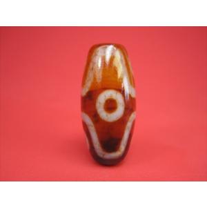 チベット紅玉髄天珠 六眼天珠 カーネリアン 馬蹄痕 一点物 : 天然石の