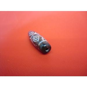 龍眼紅朱砂天珠 約49×13mm 一点物の詳細画像5