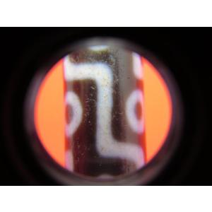 九眼紅朱砂天珠 約57×13mm 馬蹄痕 一点物の詳細画像2