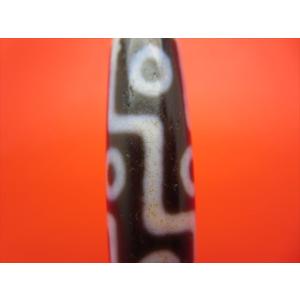 九眼紅朱砂天珠 約57×13mm 馬蹄痕 一点物の詳細画像3