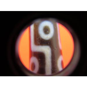 九眼紅朱砂天珠 約57×13mm 馬蹄痕 一点物の詳細画像4