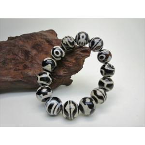 天珠ブレスレット 金剛杵天珠+薬師如意天珠 39×14mm+Φ10.2mm : 天然石