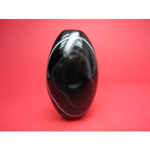 チベット高級天珠 羊眼板珠 天眼珠ツヤなし 約43×21mm 水晶入り