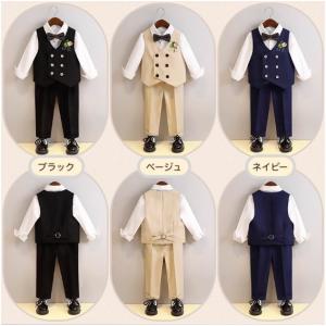 フォーマル 男の子 長袖ベストスーツ 紳士風 ...の詳細画像1