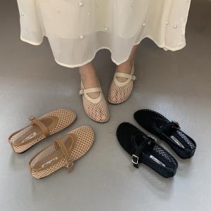 サンダル フラットシューズ メッシュ レディー...の詳細画像1