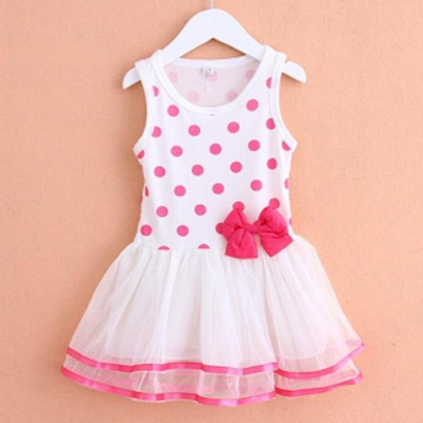 子供ワンピース 女の子 キッズ服 水玉プリント チュールワンピース ノースリーブ 袖なし 可愛い 夏...