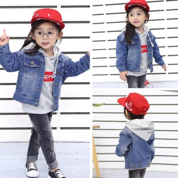 子ども服 デニムジャケット 女の子 韓国子供服 男の子 キッズ 上着 コート ブラウス トップス デ...