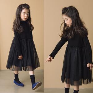 ワンピースドレス 子供服 女の子 長袖 ロングワンピース キッズ フォーマル 韓国風子供服 上品 大人可愛い 黒色 ブラック 春秋冬 110 1 130 140 150 160 Sf 6 Sunflowerkids 通販 Yahoo ショッピング