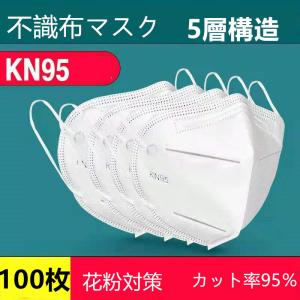 KN95マスク 100枚入 使い捨て 5層構造 KN95 立体マスク