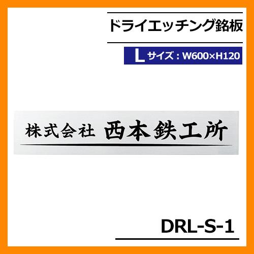 表札 ステンレス表札 ドライエッチング銘板 Lサイズ DRL-S-1 W600×H120×T1mm ...