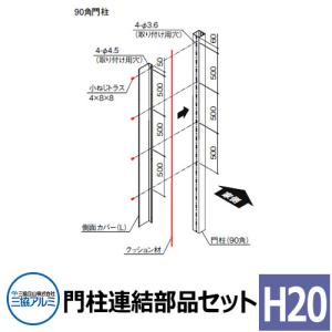 三協アルミ ジオグランテ H19 門柱連結部品セット H16用 門扉接合必須部品 豪華 おしゃれ カッコいい 精悍 ジオグランデ｜sungarden-exterior