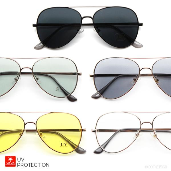 ティアドロップサングラス メタルフレーム カラーレンズ フラットレンズ UVカット メンズ レディー...