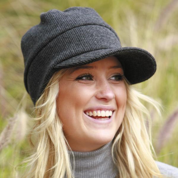 帽子/レディース/帽子/UVカット/秋冬/キャップ - アクリル ニット キャップ　カラー：グレー