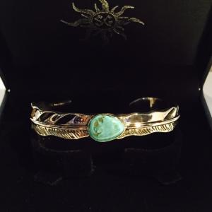 SUN GOD サンゴッド 12mm幅 ターコイズ 平打ちバングル m79778106972_1.jpg?1718561772