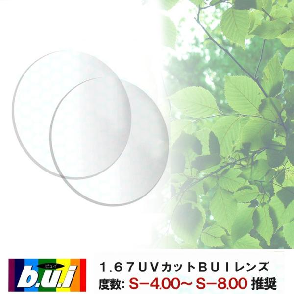 b.u.i 度付き レンズ 1.67AS 超薄型非球面レンズ 眼精疲労予防レンズ ビュイ めがね 伊...