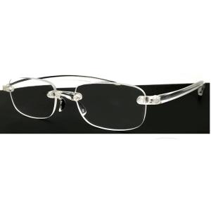 老眼鏡 超軽量フレーム シニアグラス ホワイト クリア メンズ レディース ツーポイント ソフト老眼...