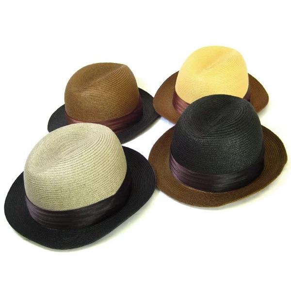 ★限定価格★ ツートンカラー 麦わら 中折れハット 2322803(全4色) / 麦わら ストロー