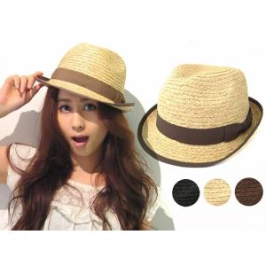 ストローハット 4562604 レディース メンズ 帽子 麦わら帽子 ラフィアハット UVカット