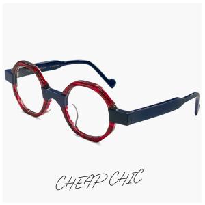 【新品】 レディース メガネ cc5025 PU/OR  チープシック CHEAP CHIC 眼鏡 個性的 ウェリントン 型 軽量 軽い ステンレス フレーム バイカラー ダミーレンズ発送 レディース メガネ チープシック CHEAP CHIC 眼鏡 cc5025 PU/OR 個性的