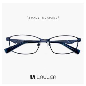 メンズ 日本製 鯖江 メガネ チタン フレーム la4052-nv laulea 眼鏡 ラウレア スクエア 型 MADE IN JAPAN 紺色 ネイビー めがね